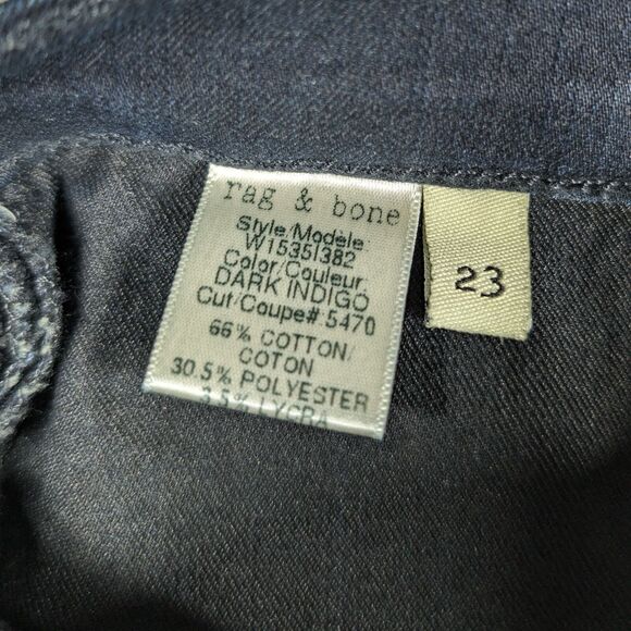 rag & bone Jeans Womens Size 23 Dark Blue Skinny Ankle Zip Pants - Picture 5 of 8